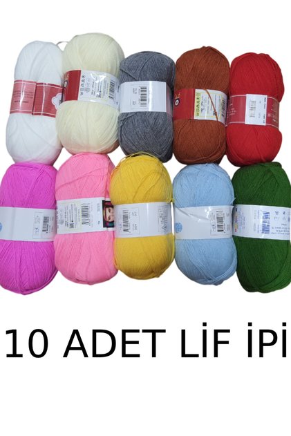 10 adet lif ipi kristal makine orlonu karışık renk set no2