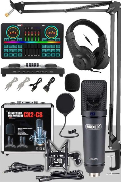 【美品】 GEEK FX MDR3 Midex Wizard Paket-3 CX2 Stüdyo Mikrofon MDX-06FXU Stüdyo Kayıt