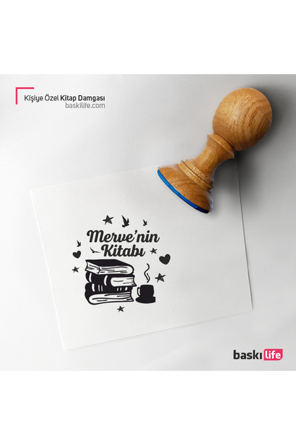 Kitap Çay Kişiye Özel Kitap Damgası Kitap Mührü Kaşe Kitap Mühür Özel Damga