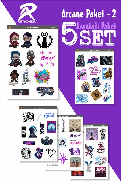 Arcane Laptop Notebook Tablet Sticker Avantajlı Paket 2 - 5SET