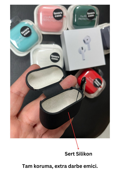 favorscase Airpods 4. Nesil Uyumlu Kulaklık Kılıfı Haki Sert