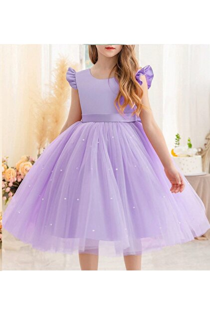 HSNLFE Girl's Lilac Pearl Dress Graduation Birthday Special Occasion Evening Dress- Trendyol HSNLFE Girl's Lilac Pearl Dress Graduation Birthday Special Occasion Evening Dress- Trendyol