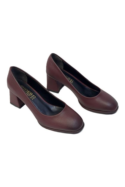 Thick Heeled Soft Blue Toe Classic Shoes
