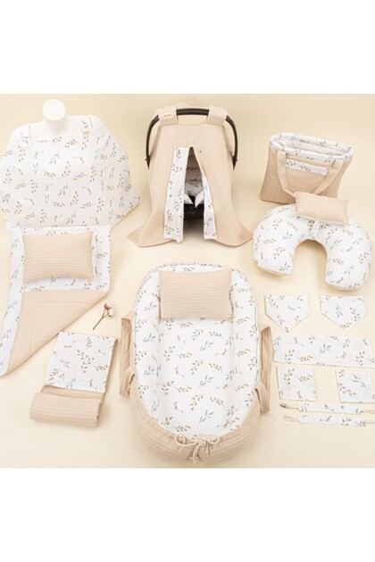 18 Pieces Full Set - Double Sided - Milk Coffee Braid - Leaves