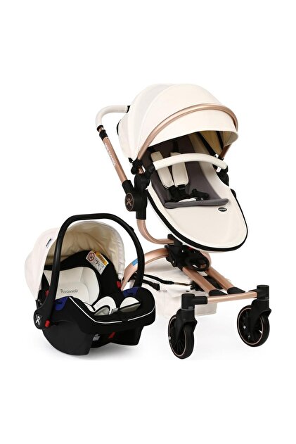 Yoyko Spin 360 Derece Dönebilen Bebek Arabası Beyaz Rose Kasa