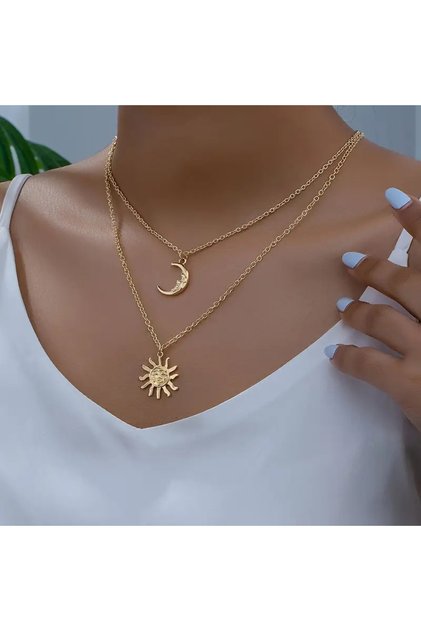 Sun and Moon Necklace Jewelry