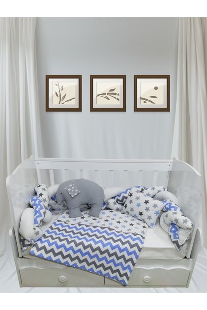 Baby Sleeping Set 60X120 Knitted Star Zigzag