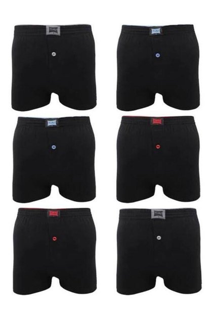 6-Piece Flat Boxer Briefs for Men with Buttons, Black, New Season