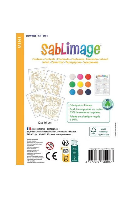 Kit creativ cu nisip colorat - Mini Sablimage Unicorni -