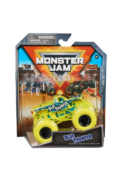Monster Jam Masinuta Metalica Blue Thunder Scara 1 La 64