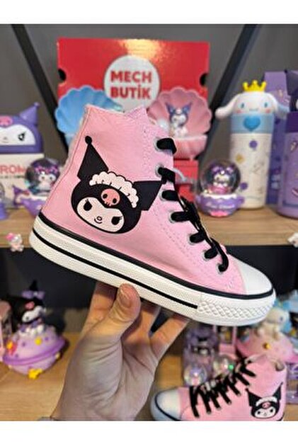 MECH BUTİK Kuromi Balon Baskılı Boncuklu Fermuarlı Ve Lastik Sabit