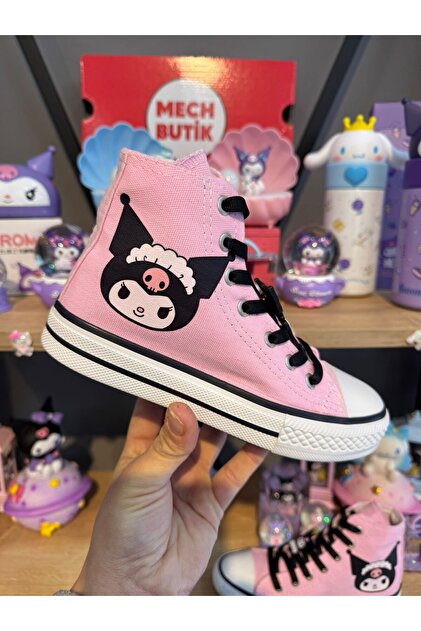 ☆KMG☆ MECH BUTİK Kuromi Kafa Baskılı Kauçuk Kuromi Süslü Pembe Bilekli