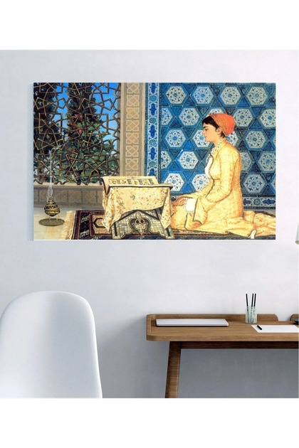 Osman Hamdi Bey's Famous Work Girl Reading the Quran Decorative Canvas Painting