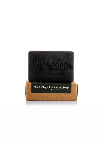 Black Clay Eucalyptus Soap 120 Gr - Refreshing Natural Soap for Men's Hair and Beard Cleaning