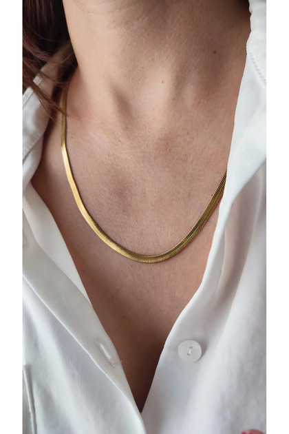 Gold Crushed Chain Italian Necklace