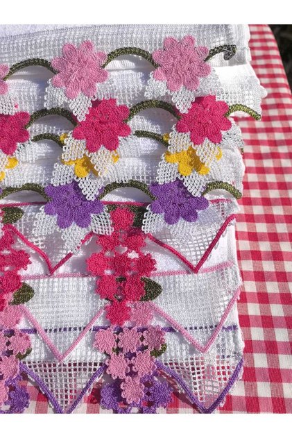 Guipure, Embroidered, Dowry Hand Towels Mixed 7 Pieces