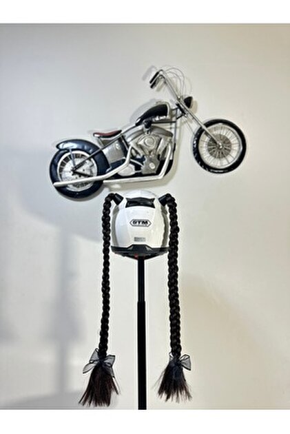 Butik Motor & Motosiklet Kırmızı Şeytan Boynuzlu Çift Örgülü Saç