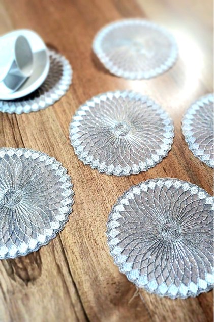 6-Pack Presentation Cocktail Napkin Tray Cover Coffee Presentation Guipure Cover