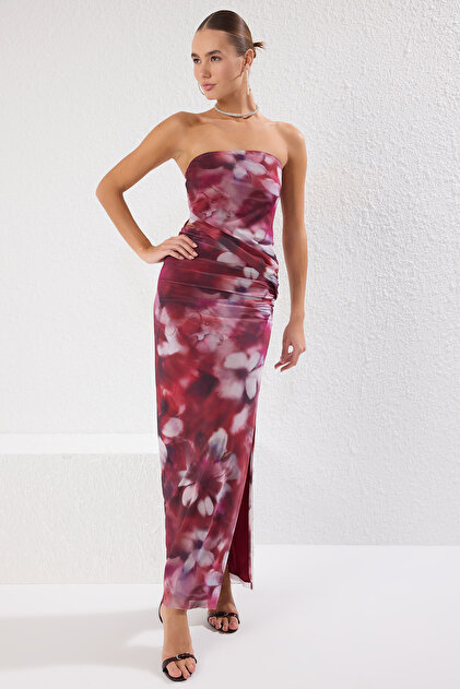 shona joy halter dress Shona Joy La Lune Ruched Halter Maxi Dress in Brown