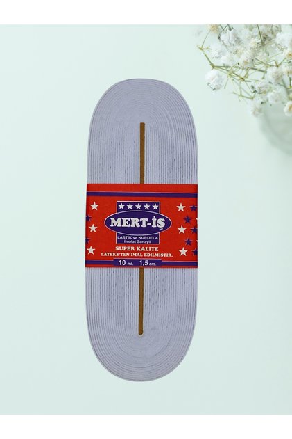 1.5 cm Paça-Bel-Etek-Eşofman Lastiği Beyaz 10 Metre
