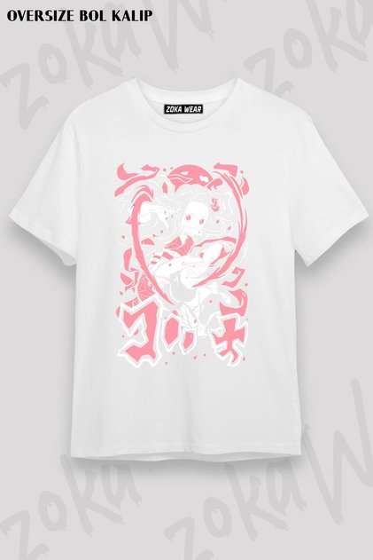 Unisex Oversize Mold Nezuko Design Printed Tshirt