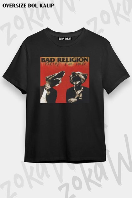 Unisex Oversize Fit Bad Religion V3 Design Printed Tshirt