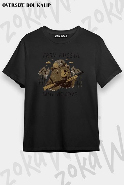 Unisex Oversize Mold from Russia with No Love Design Printed Tshirt