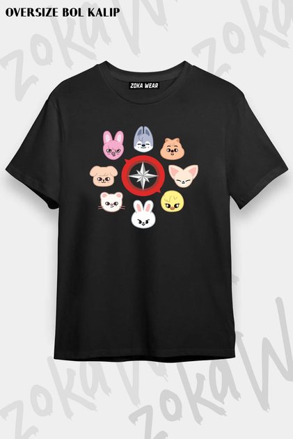 Unisex Oversize Mold Skzoo Stray Kids Design Printed Tshirt
