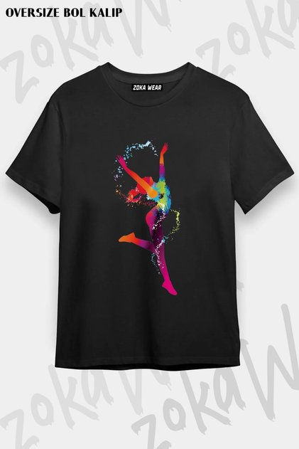 Unisex Oversize Fit Gymnastics Design Printed Tshirt