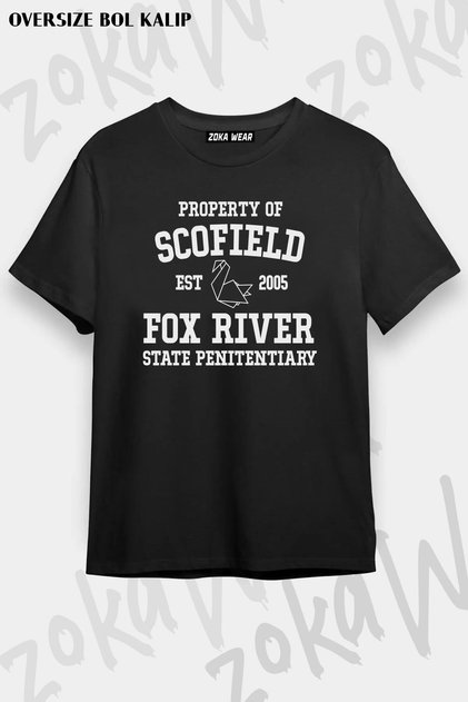 Unisex Oversize Fit Prison Break Scofield Design Printed Tshirt