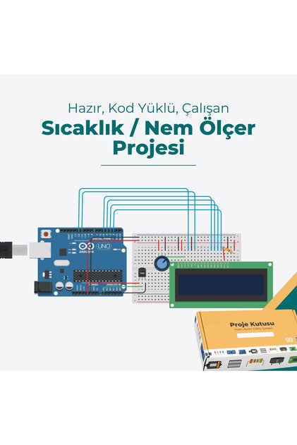 Arduino Sıcaklık / Nem Projesi Sensörü Projesi - Hazır Kodlanmış Çalışan Proje Seti