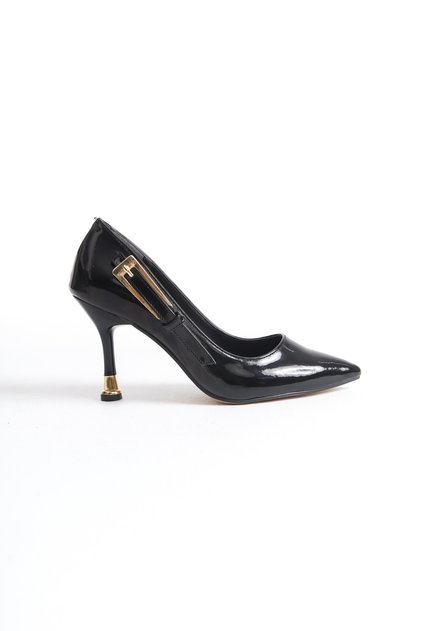 Women's Special Design Thin Heeled Patent Leather Stiletto with Metal Accessories