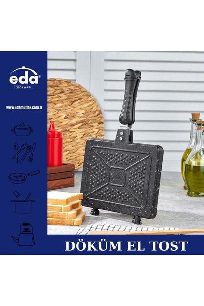 Döküm Granit 24x17 Cm Ocak Üstü El Tost Makinesi