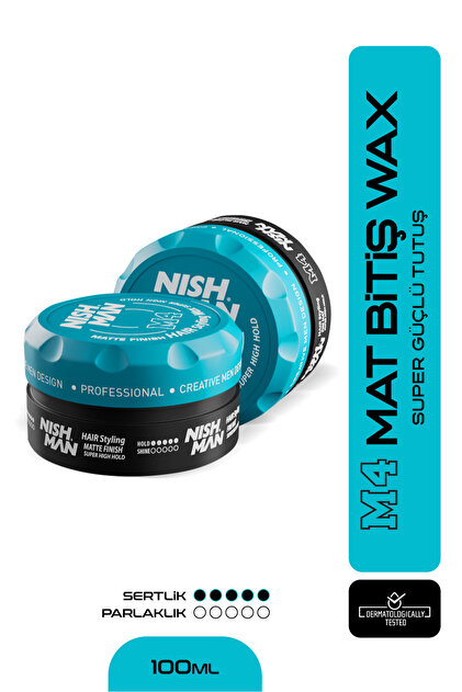 NISHMAN M4 Ultra Sert Mat Görünümlü Saç Şekillendirici Wax - 100