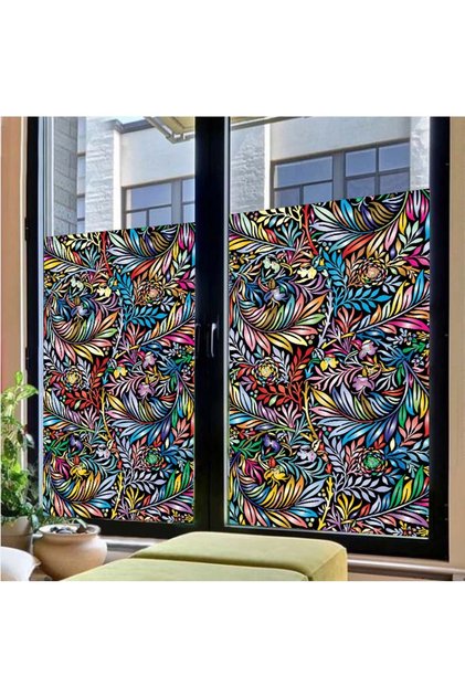 Glass Stained Glass Foil, Self Adhesive, Patterned Frosted Glass Foil 61X100 cm