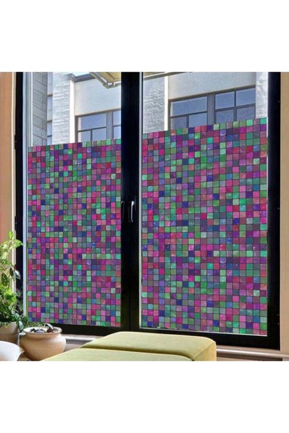 61X100 cm Patterned Frosted Glass Stained Glass Foil - Self Adhesive