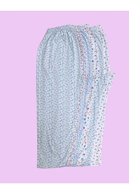 6'lı Emprime Anne Kışlık Düz Paçalı Pijama Alt-224