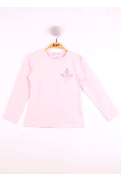 Girl's Chest Flower Embroidered T-Shirt