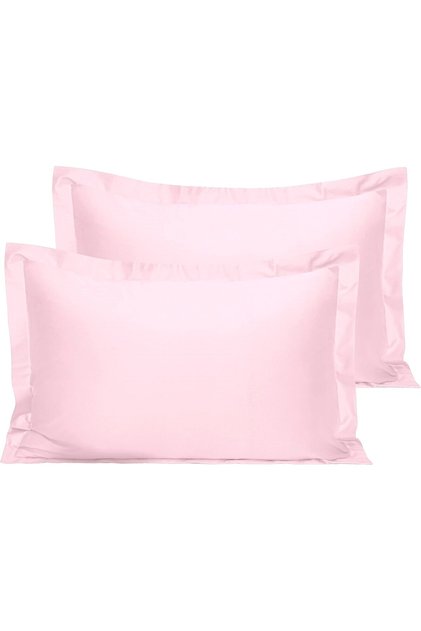 Makiteks 100% Cotton Flywheel Ornamental Stitched Light Pink 2 Pieces 50X70 Pillowcases
