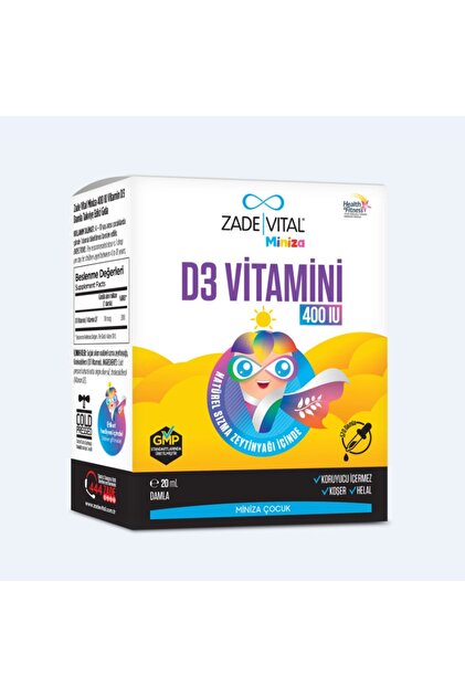 Zade Vital Miniza D3 Vitamini 400 Iu Damla 20 ml - Fiyatı, Yorumları