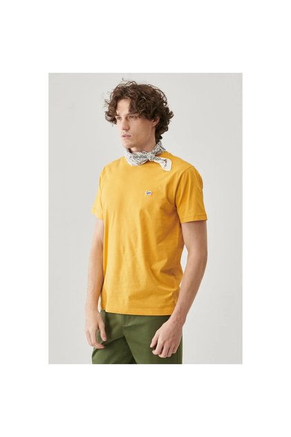 Regular Fit Normal Kesim Bisiklet Yaka %100 Pamuk Sarı Erkek T-shirt