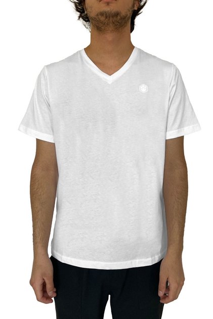 4M,M-Ct106 Bsc V Nk T-Sh 4Fx,White, XL
