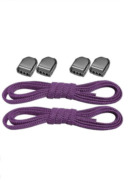 Smart Locked Adjustable 1 Pair Purple 6mm Rubber Practical Laces