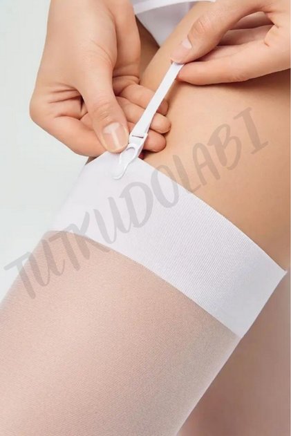 Beyaz Jartiyer Çorabı 20'den Diz Üstü