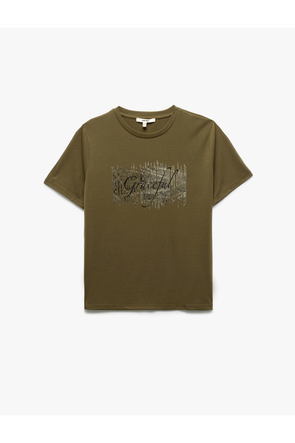 Printed Short Sleeve Crew Neck Women's T-Shirt