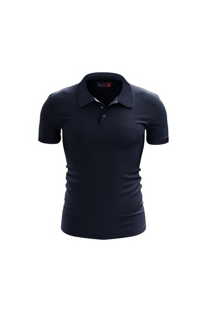 100% Cotton Polo Shirt with Pockets, Paratus, Navy Blue