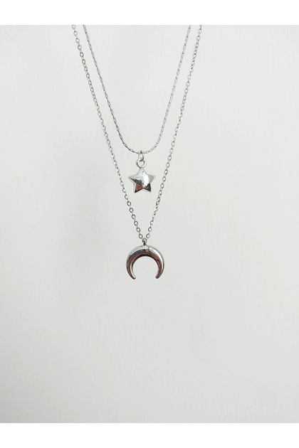 Moon and Star Necklace Set