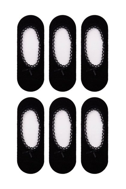 Pack of 6 Black Mesh Women's Ballerina Socks