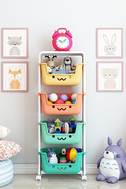 Armarks 4 Katlı Oyuncak Dolabı, Oyuncak Organizeri, Sepetli