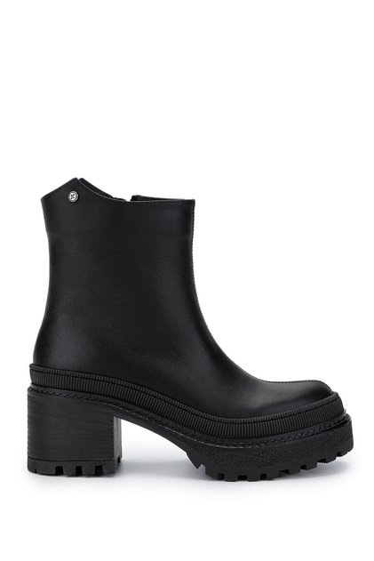Women's Genuine Leather Black Casual Boots